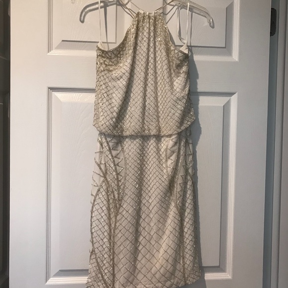 White beaded formal dress - Picture 4 of 6